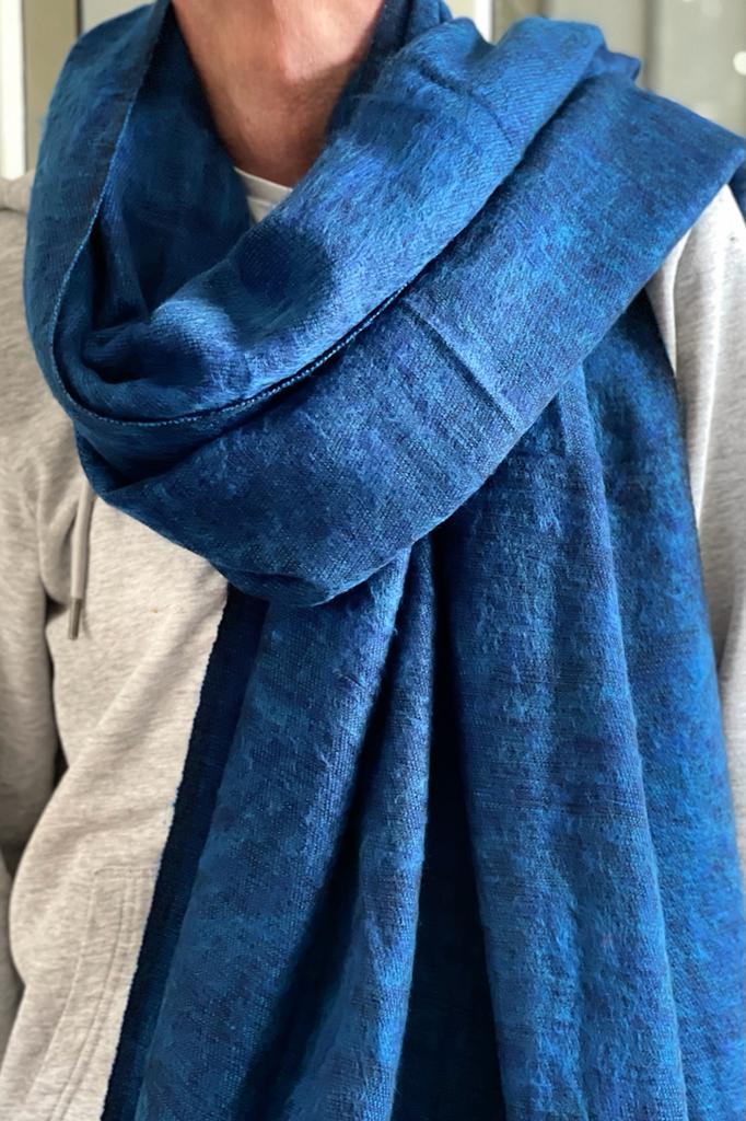 Yak Wool Shawl Blue Color